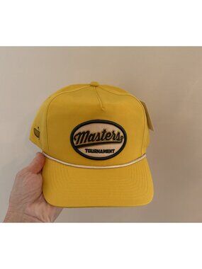 Masters Golf 2026 Hat SnapBack In Hand Patch Embroidered Mustard Yellow
